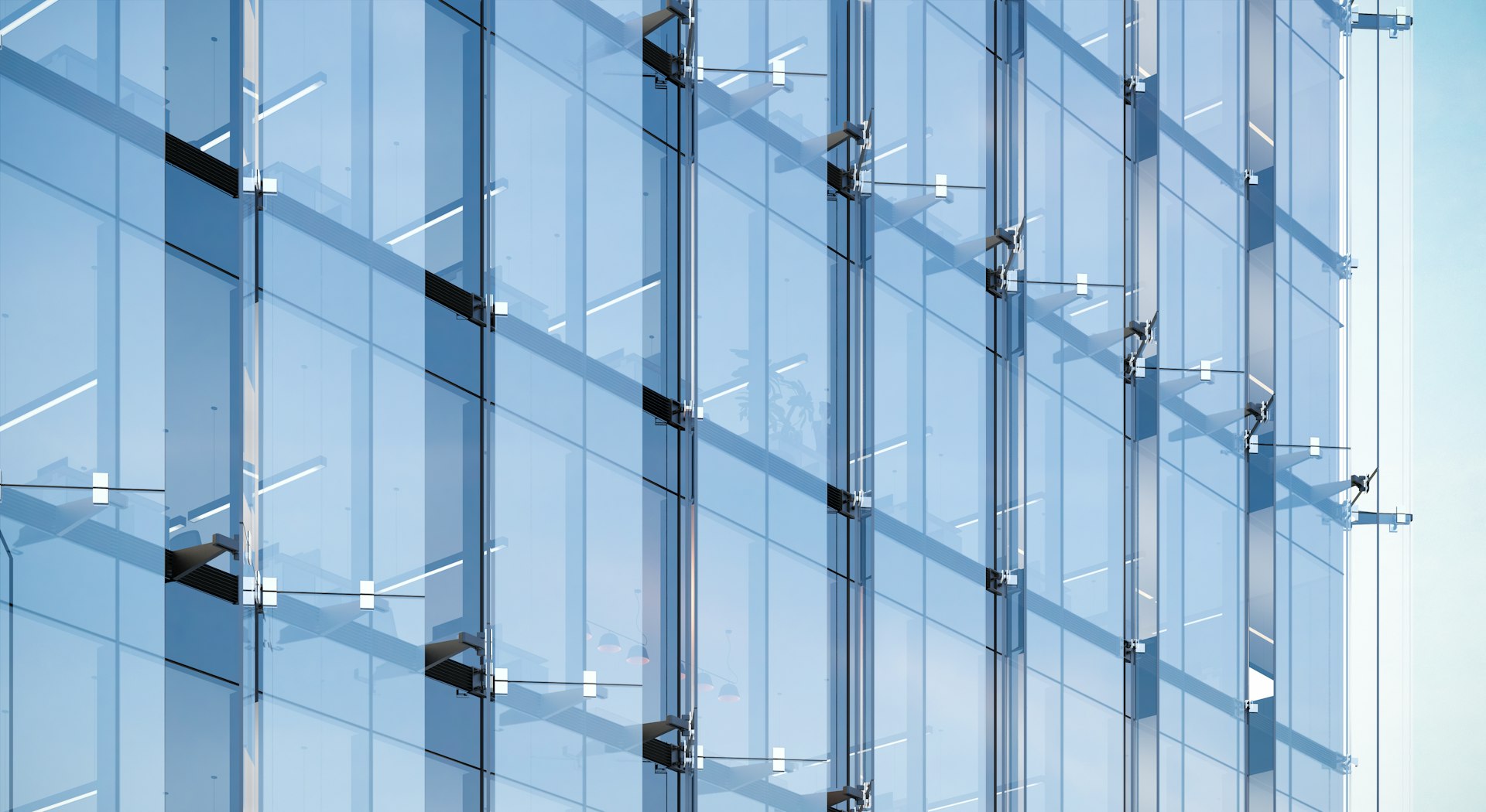A curtain-wall facade in close detail